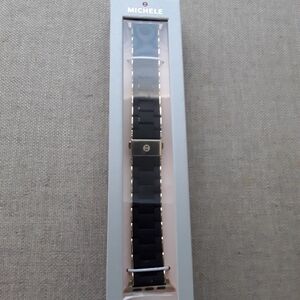 Michele Sleek Black Watch Band, Compatible With Apple 38-40, 41-44